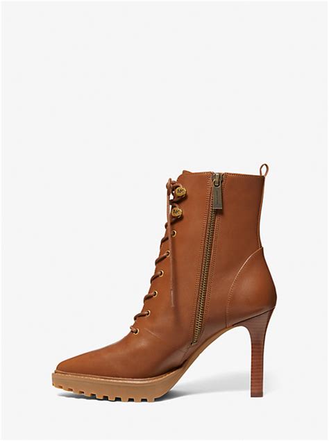 michael michael kors kyle leather lace-up boot|MICHAEL Michael Kors Women's Kyle Lace Up Booties.